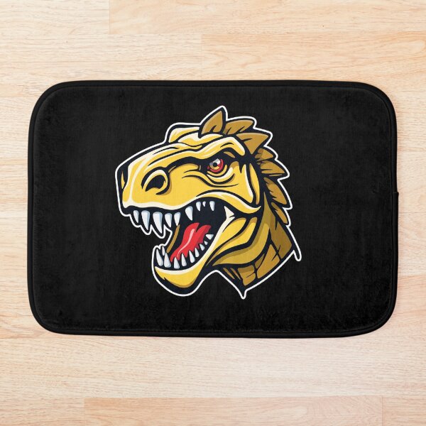 Item preview, Scary T-Rex dinosaur head in a bold cartoon style with sharp teeth and red details designed and sold by Stef Ringoot, cartoons and illustrations.