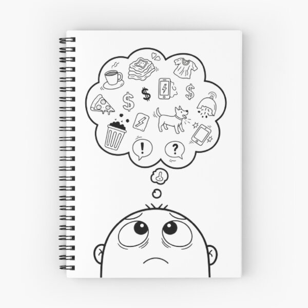 Item preview, Overthinking Mode – Funny Relatable Doodle Meme | Thought Bubble Cartoon designed and sold by Qusai998.