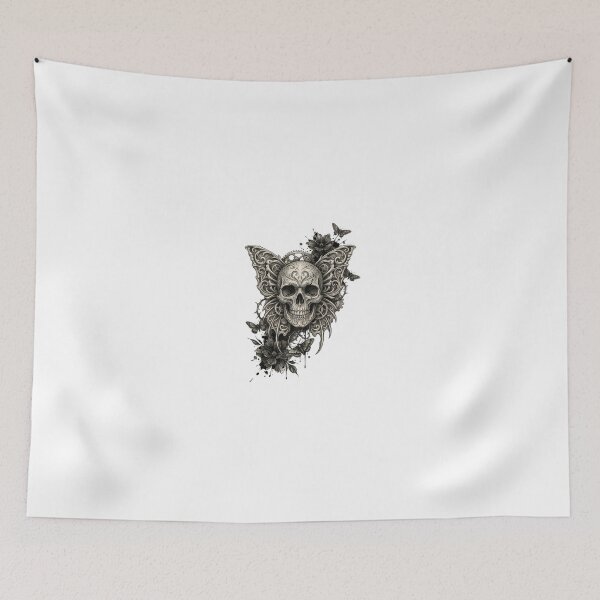 Item preview, Gothic Skull Butterfly - Dark Surrealism-Skull Head Butterfly Sketch designed and sold by cocoTrendify.