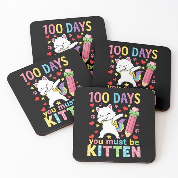 Item preview, 100 Days You Must Be Kitten Teacher Student 100 days of school designed and sold by Animal-Replicas.