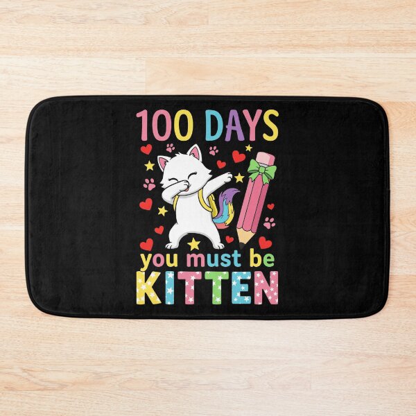 Item preview, 100 Days You Must Be Kitten Teacher Student 100 days of school designed and sold by Animal-Replicas.