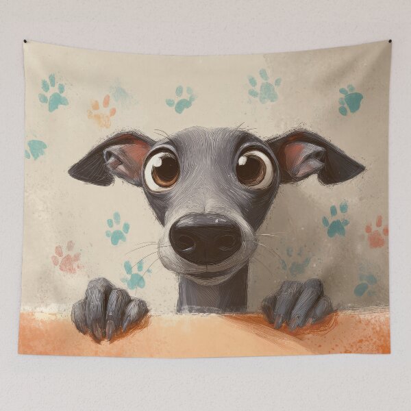 Item preview, Italian Greyhound Peeking over Wall 01 designed and sold by Elisabeth Lucas.