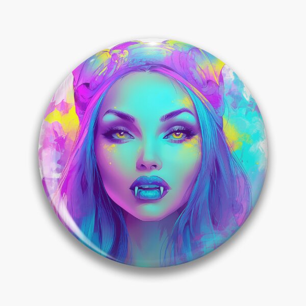 Item preview, Neon Vampire Girl – Cyberpunk Fantasy Portrait designed and sold by DuncanMaxStar .