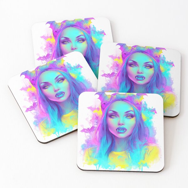 Item preview, Neon Vampire Girl – Cyberpunk Fantasy Portrait designed and sold by DuncanMaxStar .