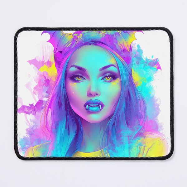 Item preview, Neon Vampire Girl – Cyberpunk Fantasy Portrait designed and sold by DuncanMaxStar .