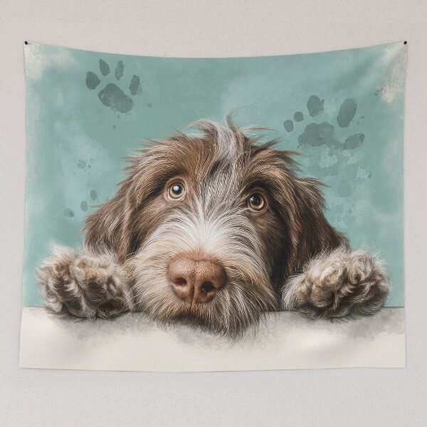 Item preview, Italian Spinone Peeking over Wall 01 designed and sold by Elisabeth Lucas.