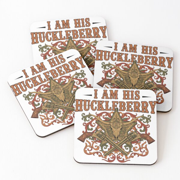 Item preview, I Am His Huckleberry Western Cowboy Skull Design with Guns and Sheriff Star designed and sold by VandalMuse.