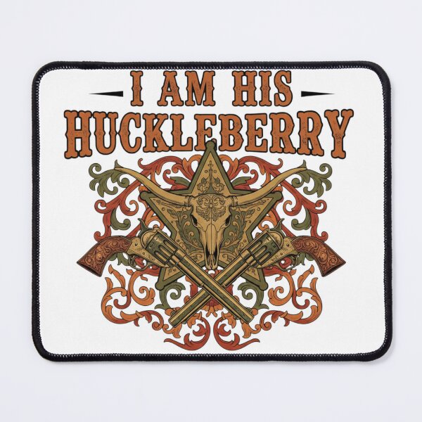 Item preview, I Am His Huckleberry Western Cowboy Skull Design with Guns and Sheriff Star designed and sold by VandalMuse.