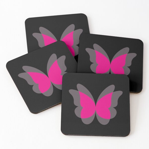 Item preview, Butterfly with flapping wings effect on (Pink on Black) designed and sold by STUDIO-72.