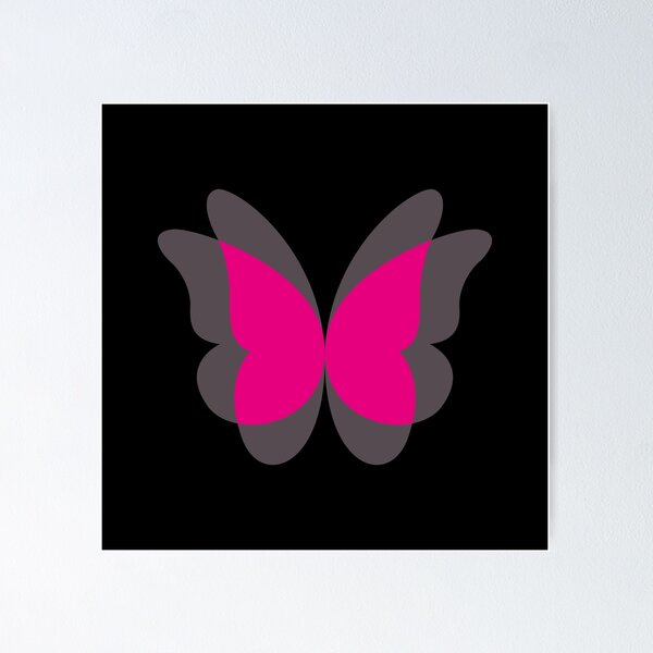 Item preview, Butterfly with flapping wings effect on (Pink on Black) designed and sold by STUDIO-72.