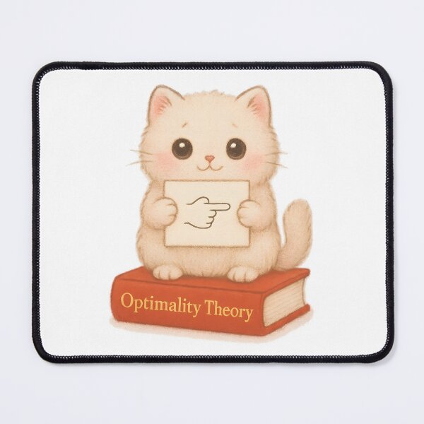 Item preview, Kawaii Optimality Theory Cat – Linguistics OT Hand Pointer Cute Nerd designed and sold by Nerd Romance Café.