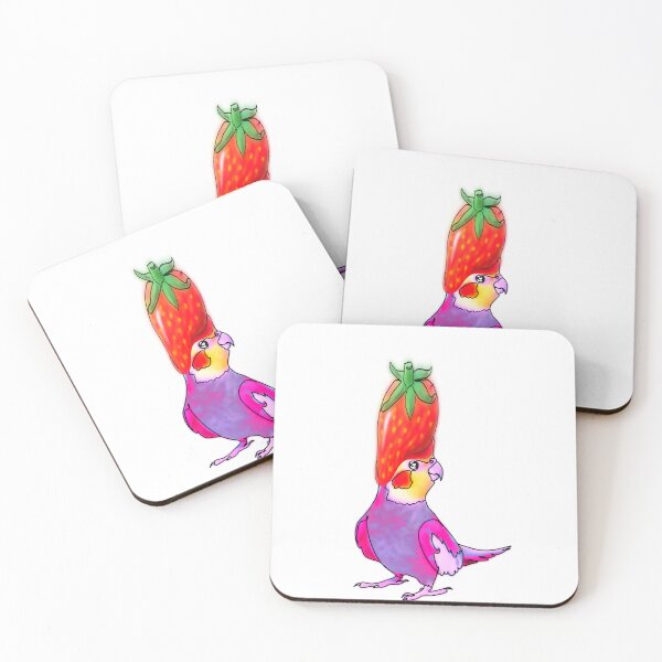 Item preview, Chuck the Cockatiel in a Strawberry Hat - animalzinhats  designed and sold by Ashley’sAnimalz.