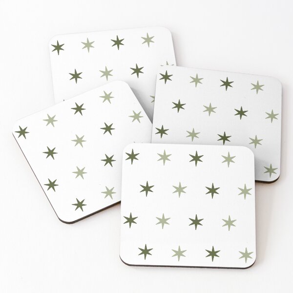Item preview, Six-sided Stars Sticker Set, Mini Stickers, Green designed and sold by cowboylike-e.