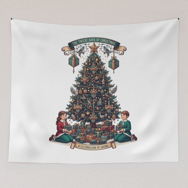 Item preview, Twelve Days of Christmas T-Shirt, Ornate Gift Tree Tableau, Regal Holiday Collection designed and sold by YMLux.