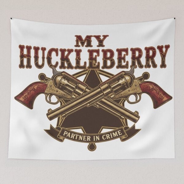 Item preview, My Huckleberry Partner In Crime Western Guns, Cross Revolvers and Sheriff Star Design designed and sold by VandalMuse.