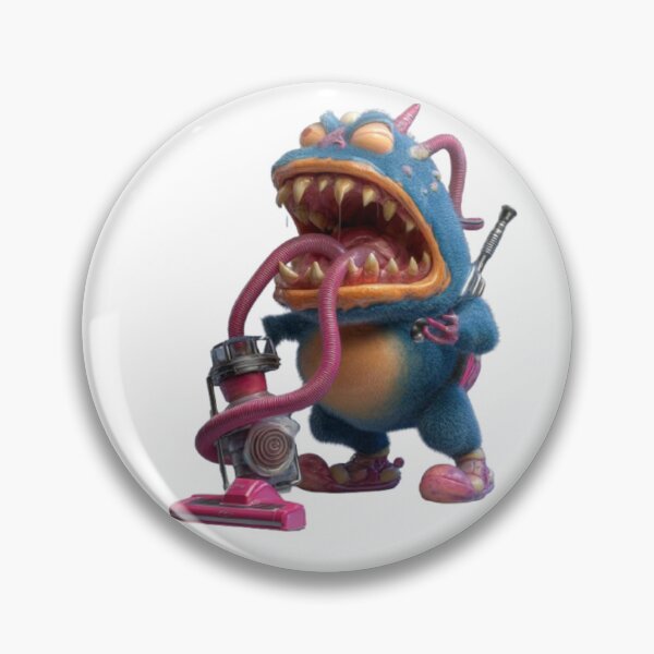 Item preview, Cartoon Monster with Vacuum Cleaner designed and sold by AlexLineArt.