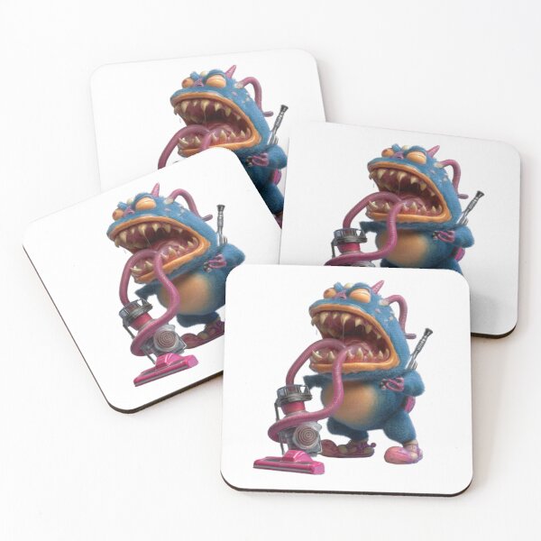 Item preview, Cartoon Monster with Vacuum Cleaner designed and sold by AlexLineArt.