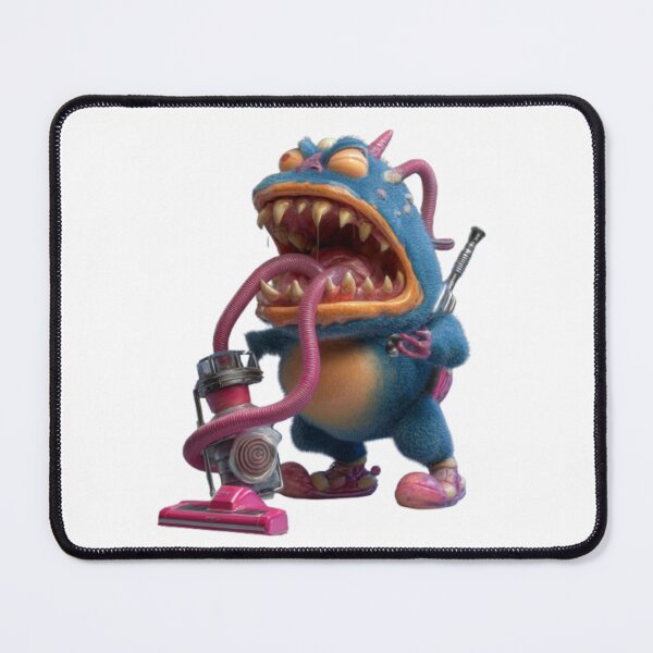 Item preview, Cartoon Monster with Vacuum Cleaner designed and sold by AlexLineArt.