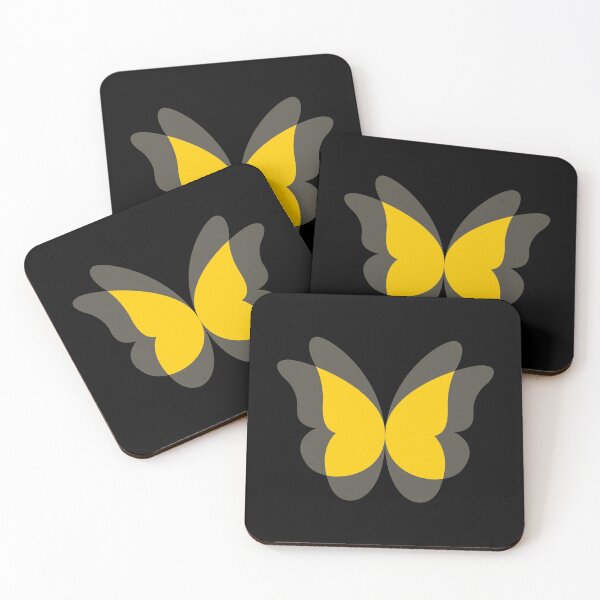 Item preview, Butterfly with flapping wings effect on (Yellow on Black) designed and sold by STUDIO-72.