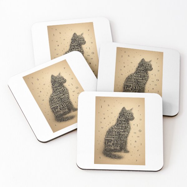 Item preview, The Cat Made of Words – Surreal Typographic Fantasy Art designed and sold by LovelyCatGalaxy.