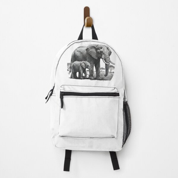 Item preview, African Elephant Mother and Calf Walking Together designed and sold by Silent Watch Threads..