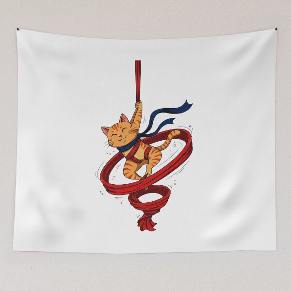 Item preview, Aerial Yoga, Yoga Cat, Cat doing Aerial Yoga designed and sold by AddlPoolart.