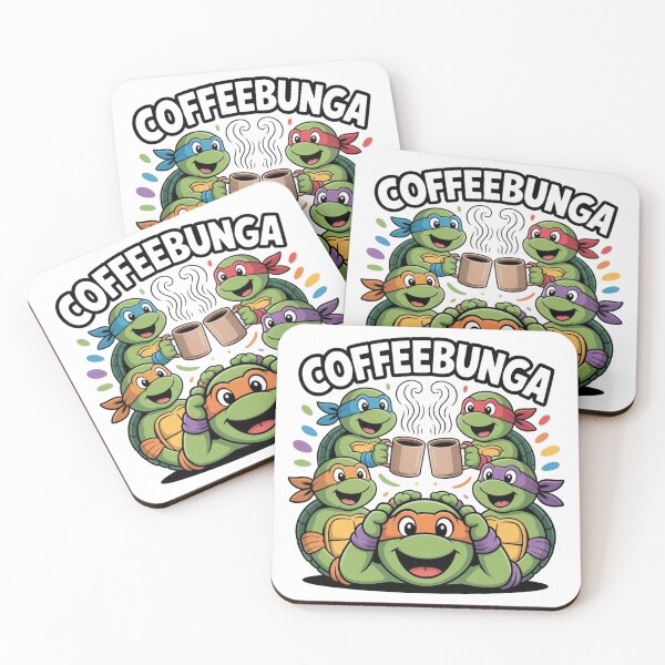 Item preview, COFFEEBUNGA T-Shirt – Ninja Turtle Coffee Meme, 90s caffeine addict tee, geek barista gift designed and sold by WittyHolidayPrints – Retro Meme Tees.