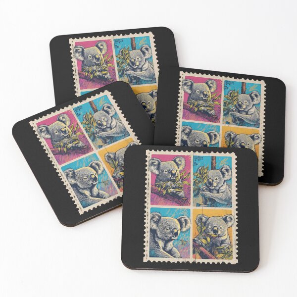 Item preview, Pop Art Koala Quartet – Vibrant Retro Wildlife Illustration designed and sold by Absyntart.