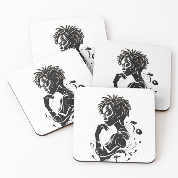 Item preview, Elegant Black Woman Silhouette – Locs Hairstyle Line Art Illustration designed and sold by WHDProduction45.
