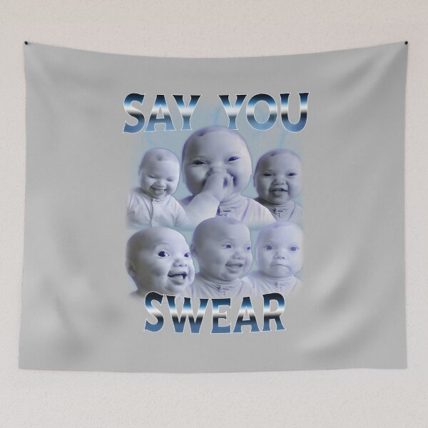 Item preview, Say You Swear Ai Niche Baby Holding Back Laugh Genz Meme designed and sold by mjohnson9.