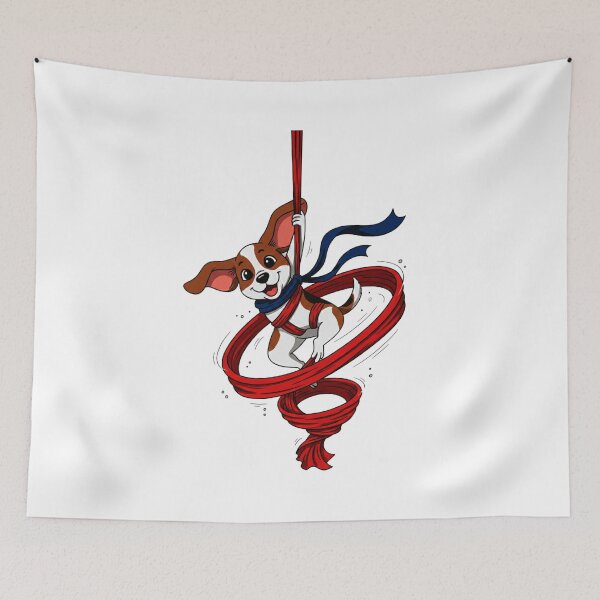 Item preview, Aerial Yoga, Yoga dog, dog doing Aerial Yoga designed and sold by AddlPoolart.