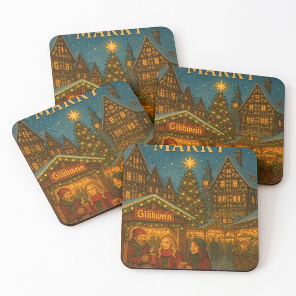 Item preview, Vintage German Christmas Market Nostalgic Illustration designed and sold by Lyvion design.