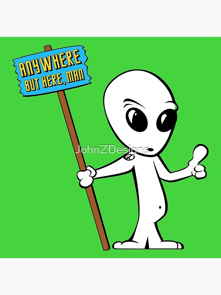 " Hitchhiking Alien Dude" Coasters (Set of 4) for Sale by JohnZDesigns