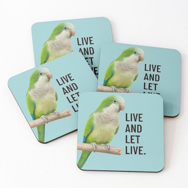 Item preview, Live and Let Live – Monk Parakeet Illustration designed and sold by @majovegana.