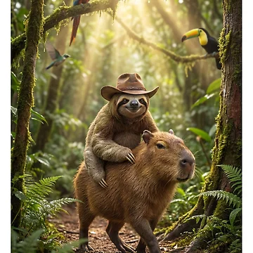 Artwork thumbnail, Outback Sloth Rides Capybara by Tridentulus