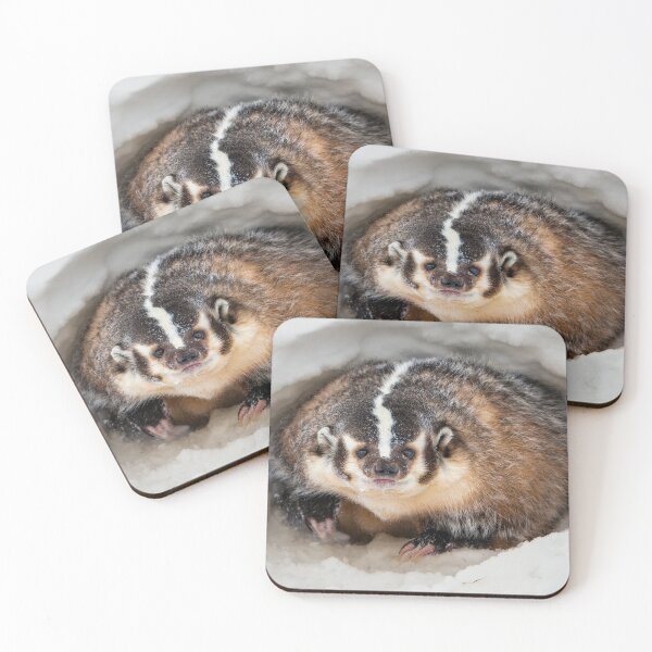 Item preview, American Badger in Snow Den designed and sold by Gerard Fornarotto.