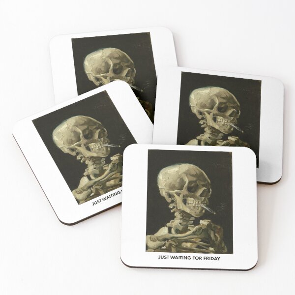 Item preview, Just Waiting For Friday - Funny Van Gogh Skeleton Meme designed and sold by antimotivational.