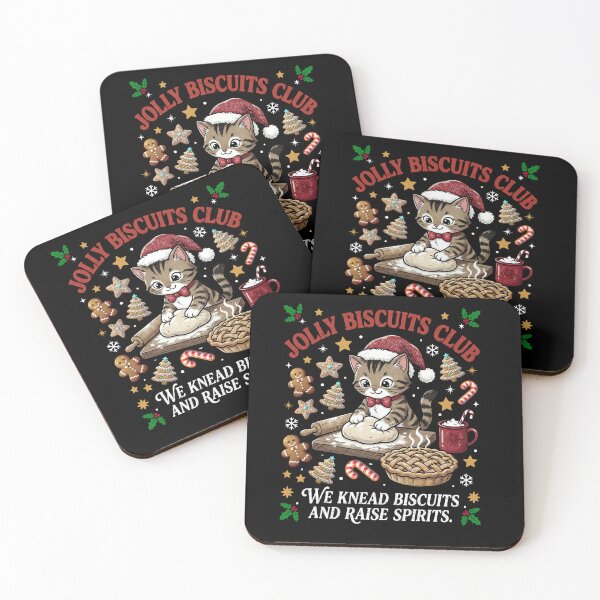 Item preview, Jolly Biscuits Club Funny Christmas Cat Baking Design designed and sold by FreshVibe Prints.