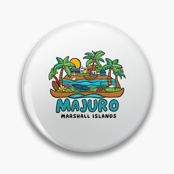 Item preview, Majuro Atoll | Pacific Ocean Paradise Retro Badge designed and sold by KiValuate.