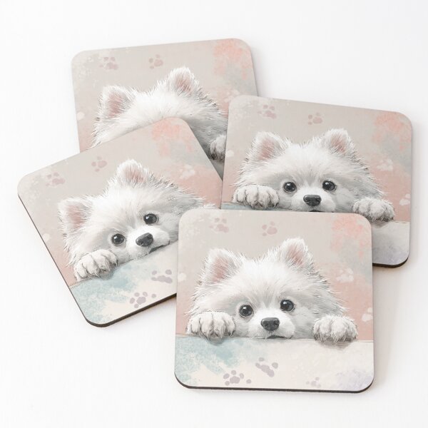 Item preview, Japanese Spitz Peeking over Wall 01 designed and sold by Elisabeth Lucas.