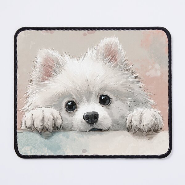 Item preview, Japanese Spitz Peeking over Wall 01 designed and sold by Elisabeth Lucas.