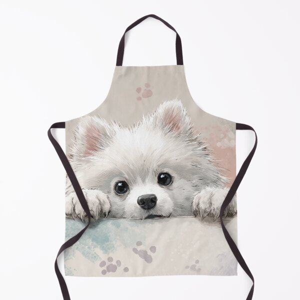 Item preview, Japanese Spitz Peeking over Wall 01 designed and sold by Elisabeth Lucas.