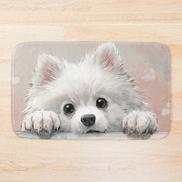 Item preview, Japanese Spitz Peeking over Wall 01 designed and sold by Elisabeth Lucas.
