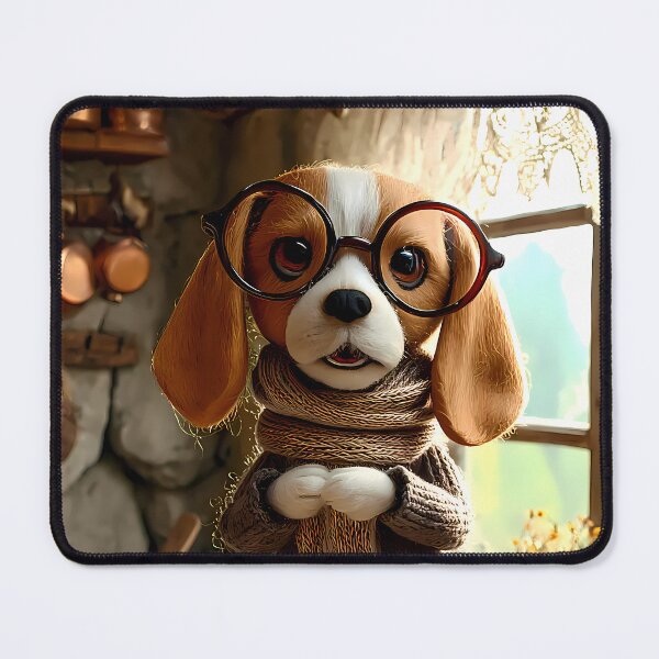 Item preview, Cozy Cottagecore Baking - Felt Beagle in Rustic Kitchen designed and sold by BadBeaverDesign.