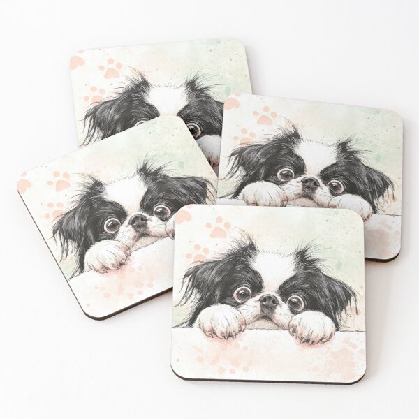 Item preview, Japanese Chin Peeking over Wall 01 designed and sold by Elisabeth Lucas.