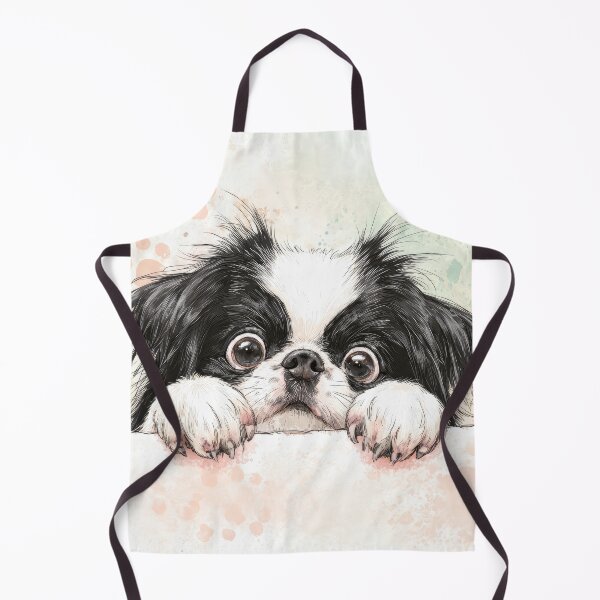 Item preview, Japanese Chin Peeking over Wall 01 designed and sold by Elisabeth Lucas.