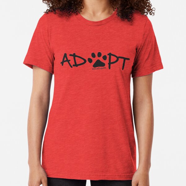 Adopt Dog Paw Print Tri-blend T-Shirt