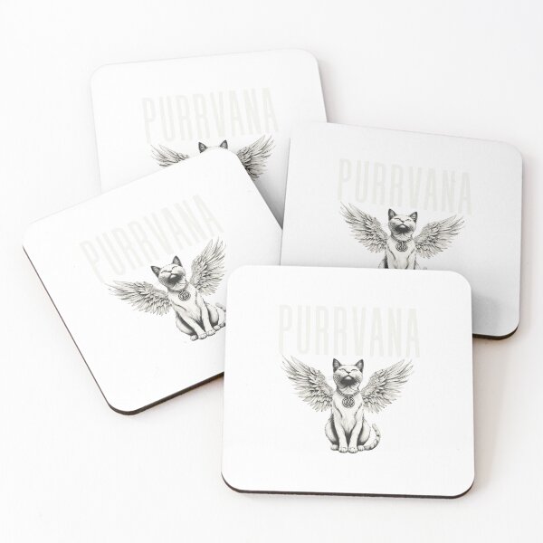 Item preview, Purrvana Cat with Wings — Grunge Aesthetic Kitten Black and White Graphic designed and sold by Colorful-Garden.