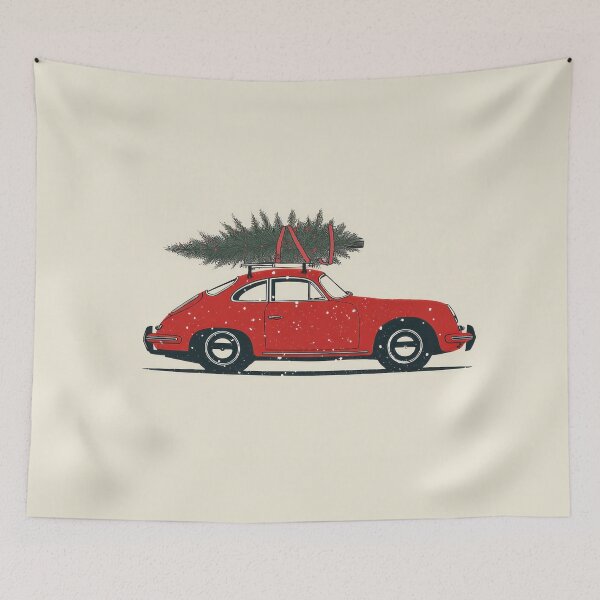 Item preview, Vintage Porsche 356 Christmas Tree essential illustration designed and sold by blackdogshop.
