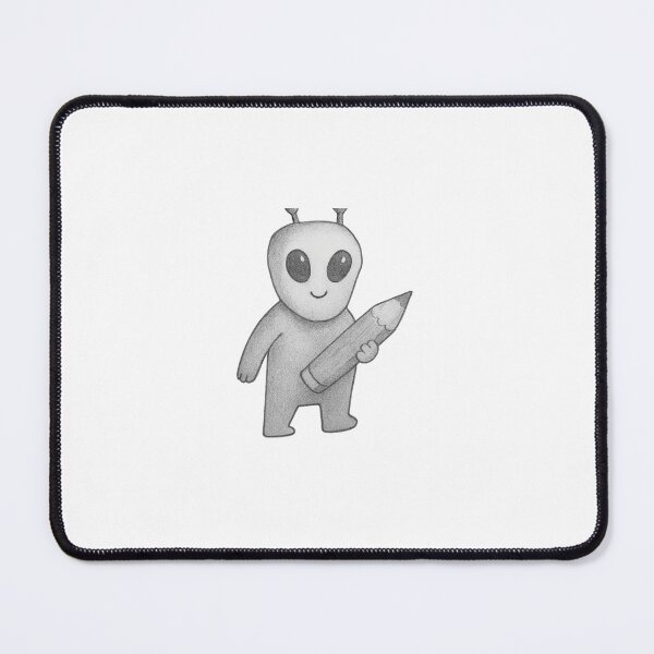 Item preview, Cute Alien Holding a Pencil – Hand-Drawn Illustration designed and sold by Extratera.